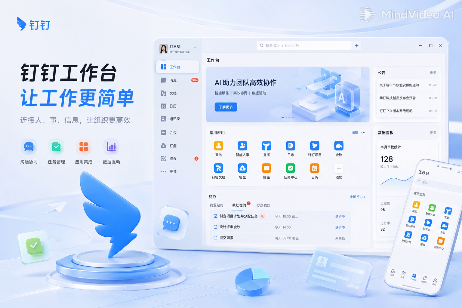 钉钉集团财务管控首屏
